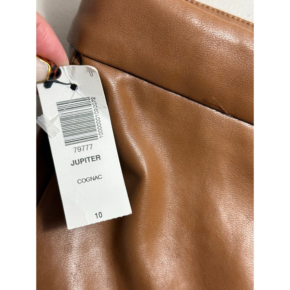 Aritizia Wilfred Free Jupiter Vegan Leather Pants 10 Cognac High Rise NWOT - Picture 8 of 13